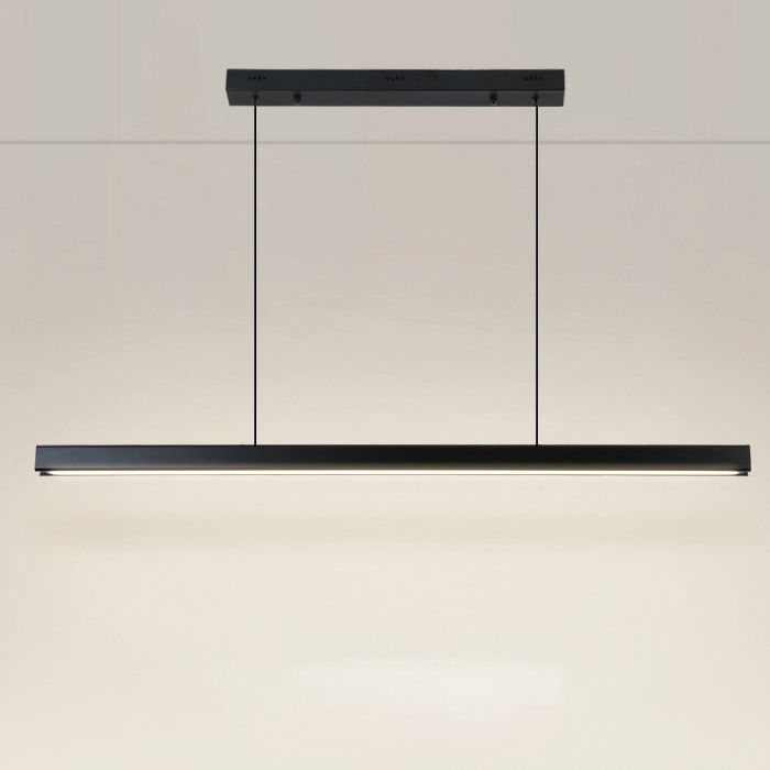 Black Rectangular Pendant Light in Modern Creative Style Acrylic LED Hanging Lamp