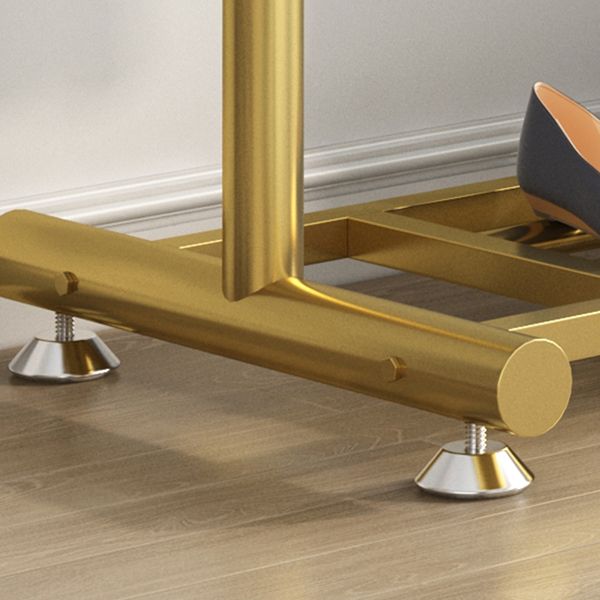 Modern Entryway Kit Metal Hanging Rail Lower Shelf and 2 Hooks Coat Hanger