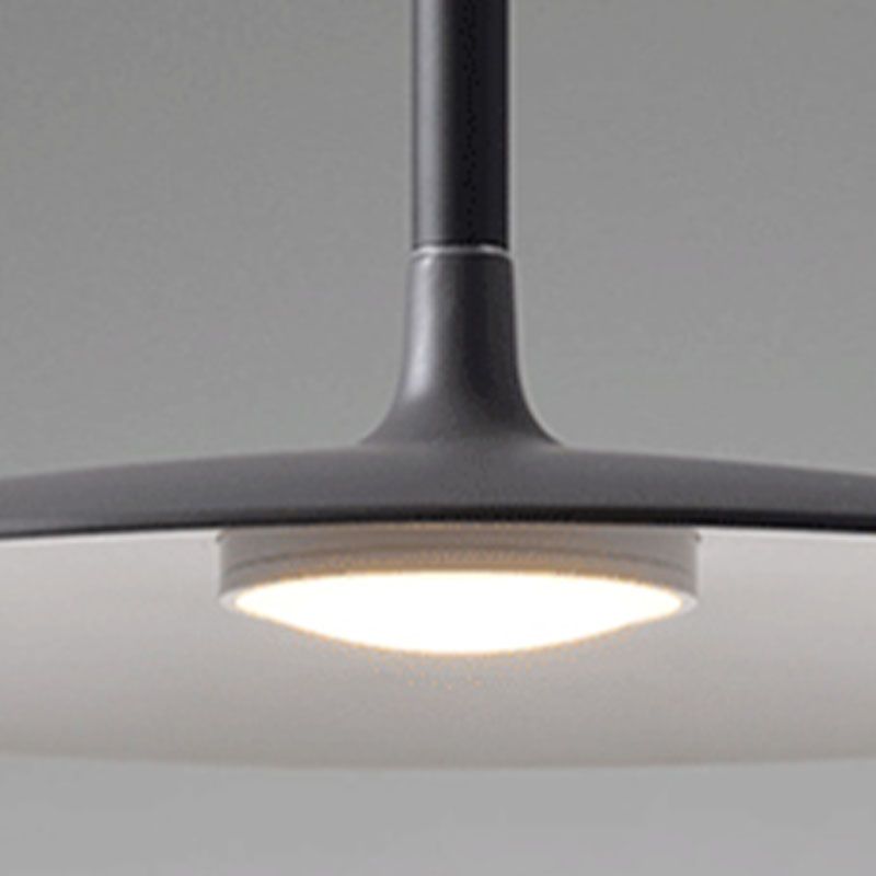 Minimalist Indoor Pendant Light, Metal Flat Shade LED Pendant Lighting