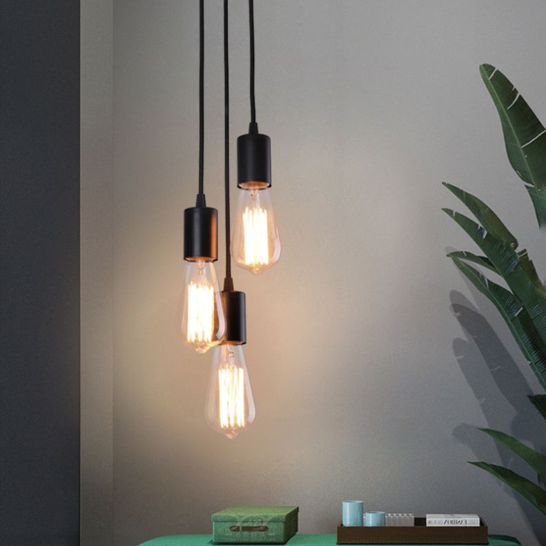 Lampada sospesa a 3 luci vintage industriale Light a sospensione in ferro battuto per spazi interni