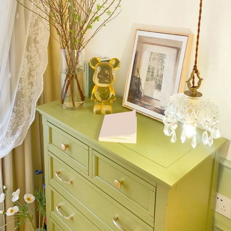 Rubber Wood Glam Dresser Horizontal Storage Chest without Mirror