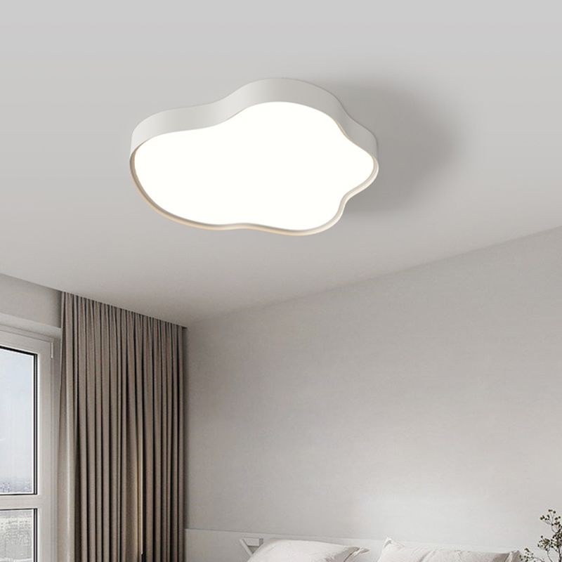White Ceiling Light Fixture Nordic Metal LED Flush Mount for Bedroom