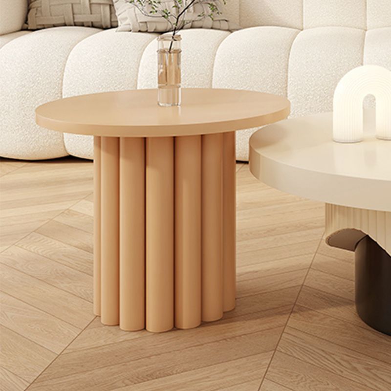 Contemporary Coffee Table Wooden Pedestal Round Coffee Cocktail Table