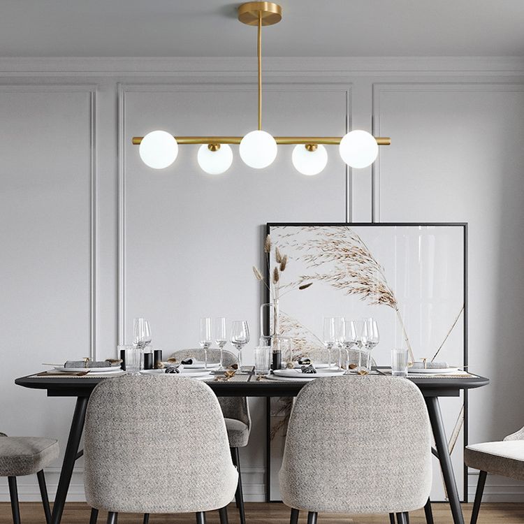 Glass Round Island Lighting Fixture Modern Chandelier Lighting Fixture for Dinning Room