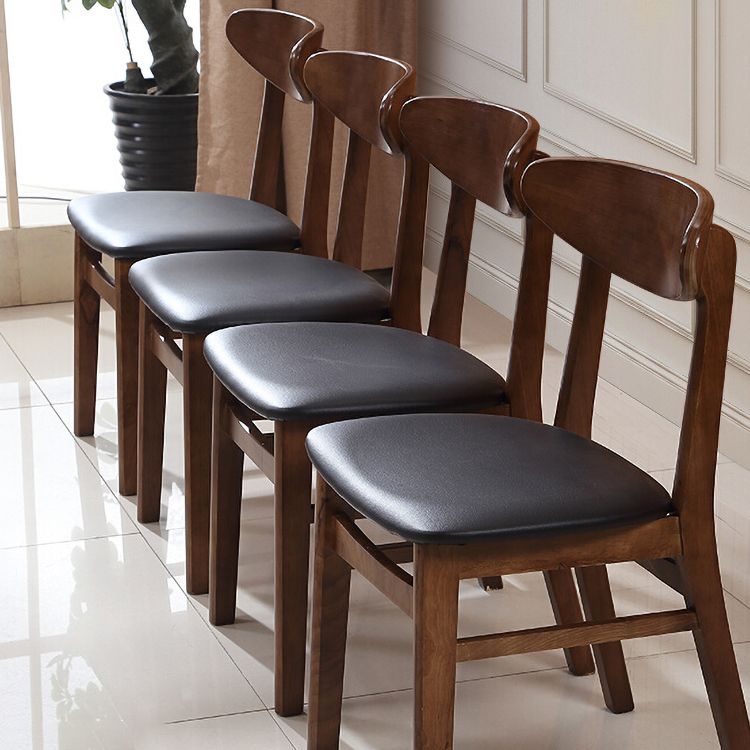 Contemporary Dining Chair 16.5'' Wide Open Side Chair with 4 Wood Legs for Home Use