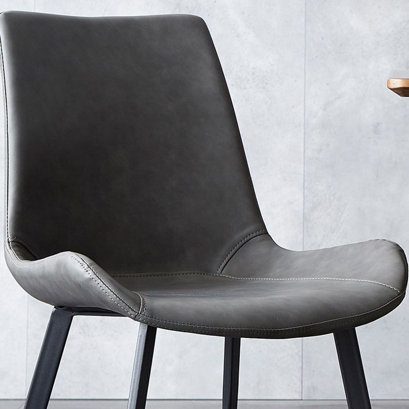 Silla auxiliar de comedor de metal industrial Silla de comedor con respaldo sólido (juego de 2)