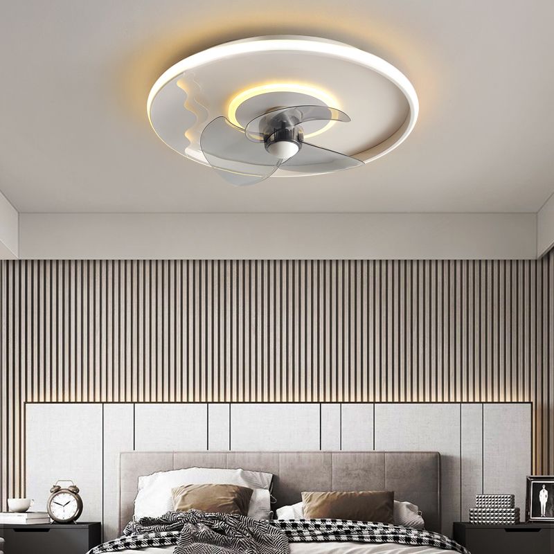 Metall Geometrische Deckenventilator Leuchten Moderne Style 2 Leuchten Flush Mount Lampe