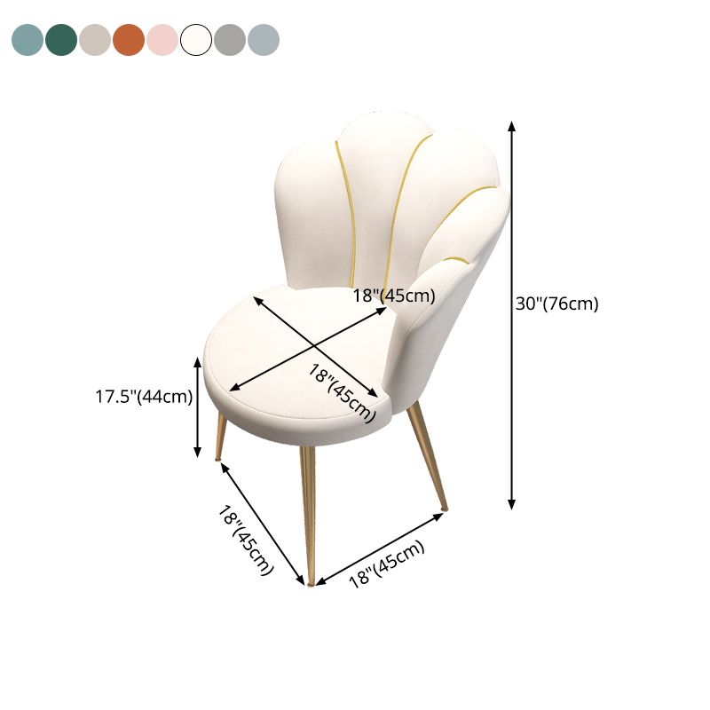 Chaise de salle à manger sans bras en velours de style scandinave, chaise de salle à manger simple à dossier solide