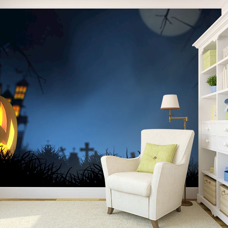 Halloween Pumpkin Pattern Mural Horizontal Version Moisture-proof for Wall Decoration