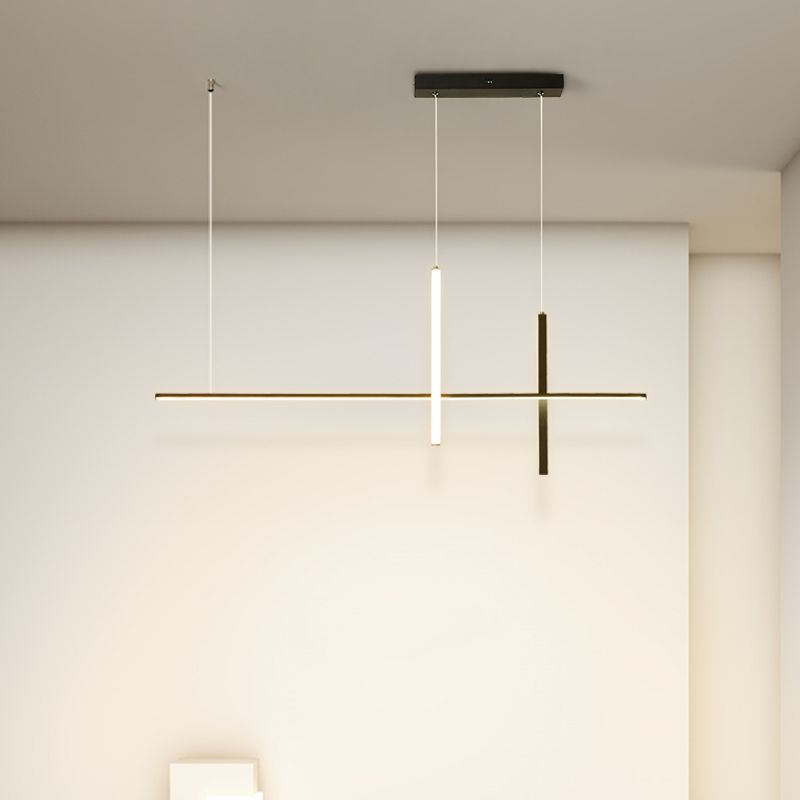 3 Light Linear Pendant Lighting Modern Kitchen Island Lighting Metal Island Lighting