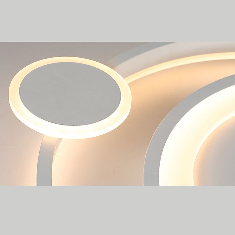 Modern Style Flush Mount Ceiling Fixture with Iron Art for Living Room