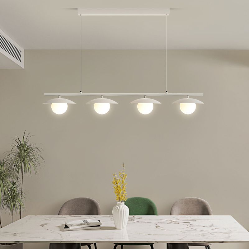 3/4-Light Modernism White Kitchen Island Lighting LED Island Pendant Lighting