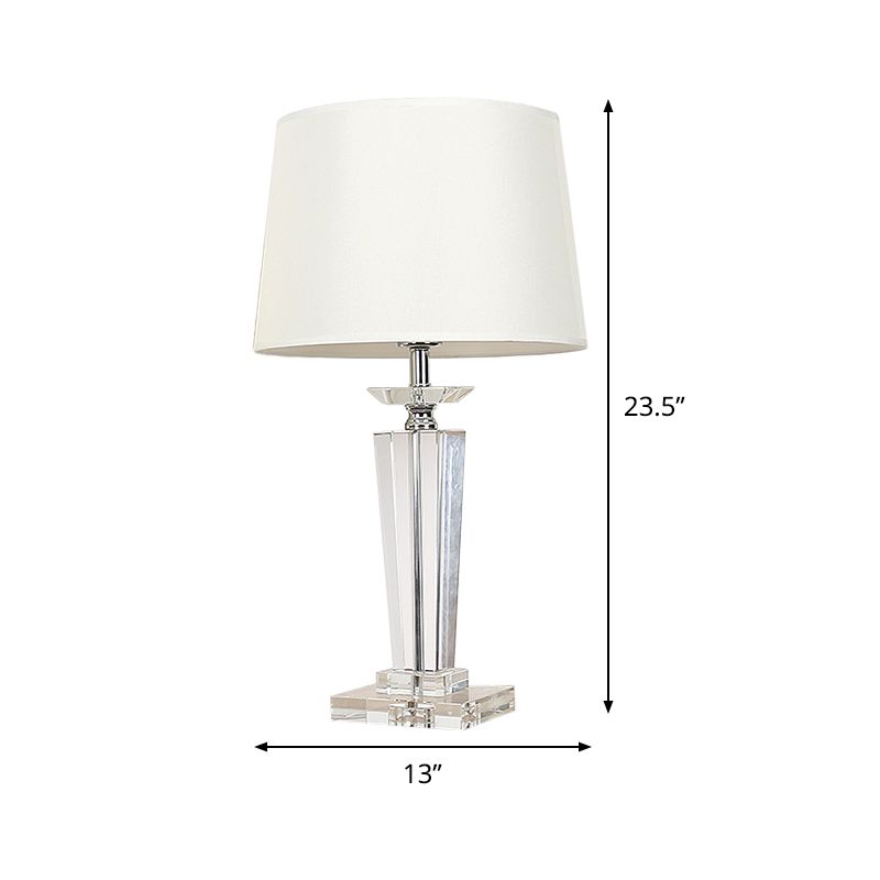 Fasskristall Task Light Moderne Stoff 1 Glühbirne weiße Nachttischlampe, 21 "/23,5" lang