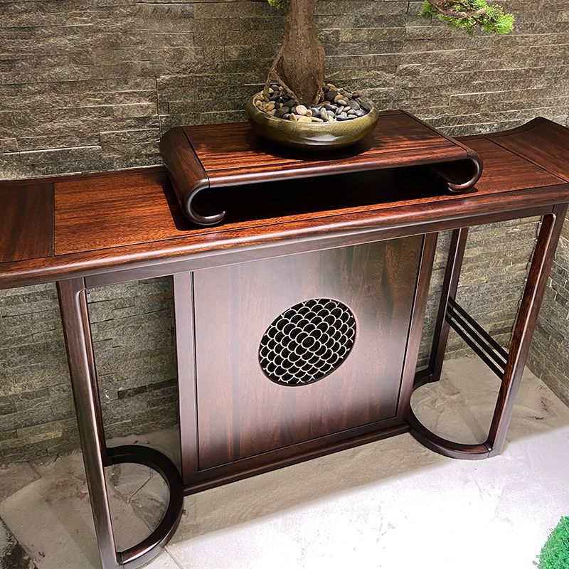Rectangle Shape Contemporary Console Table Brown Solid Wood Console Sofa Table