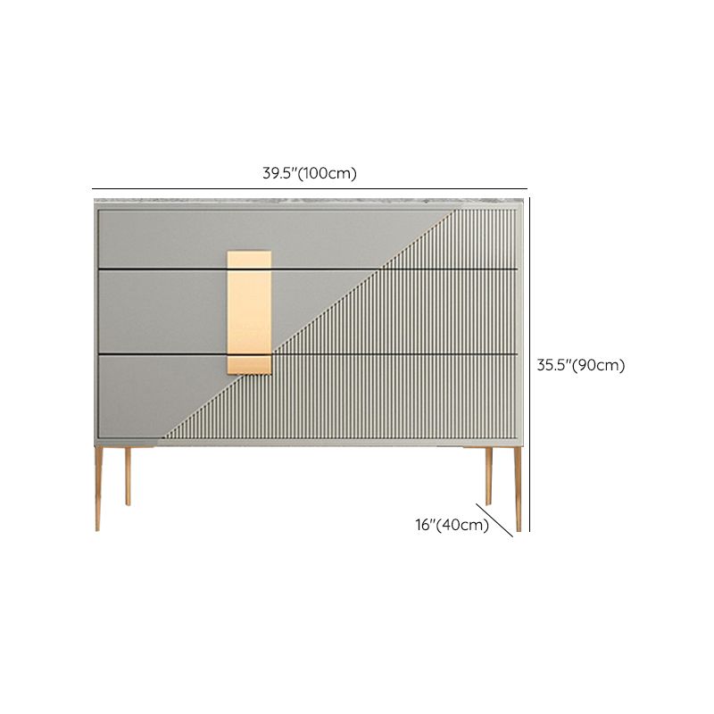 15.6-inch Width Classic Glam Dresser Stone Storage Chest with 3/6 Drawers