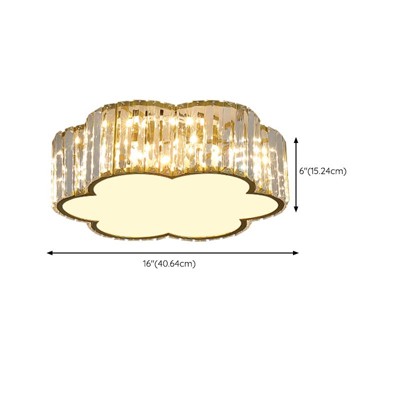 American Style Ceiling Light Crystal Geometry Shape Ceiling Lamp for Bedroom