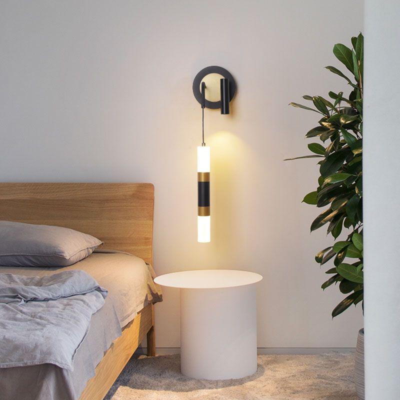 Modern Metal Wall Light Strip 2 Lights LED Reading Wall Sconce for Bedroom