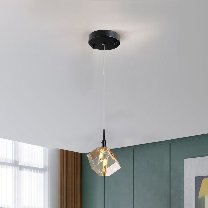 Unique Shape Hanging Lighting Modern Style Crystal Pendant Lamp for Bedroom