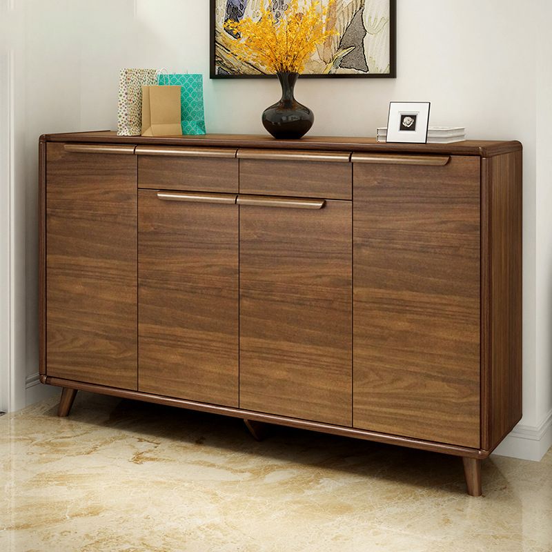 Industrial Wood Accent Cabinet Bar Pulls Straight Legs Cabinet
