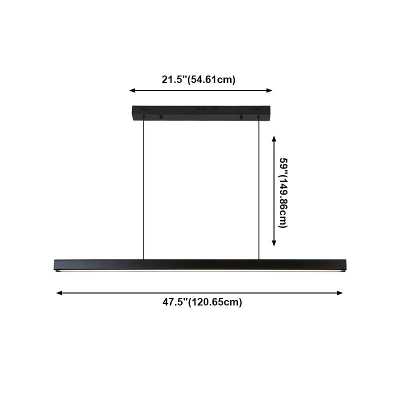 Modern Rectangle Island Chandelier 1-Light Restaurant Pendant Lighting with Acrylic Shade