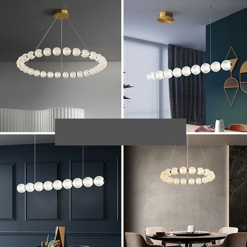 Gouden ronde vorm hanglamp moderne minimalistische acryl -ledhanglamp voor woonkamer