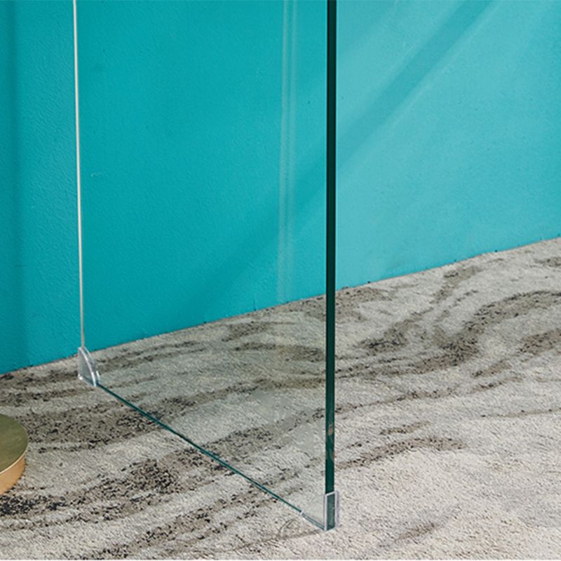 Modern Style Coffee Table with Rectangular Black/transparent Tempered Glass Abstract Base