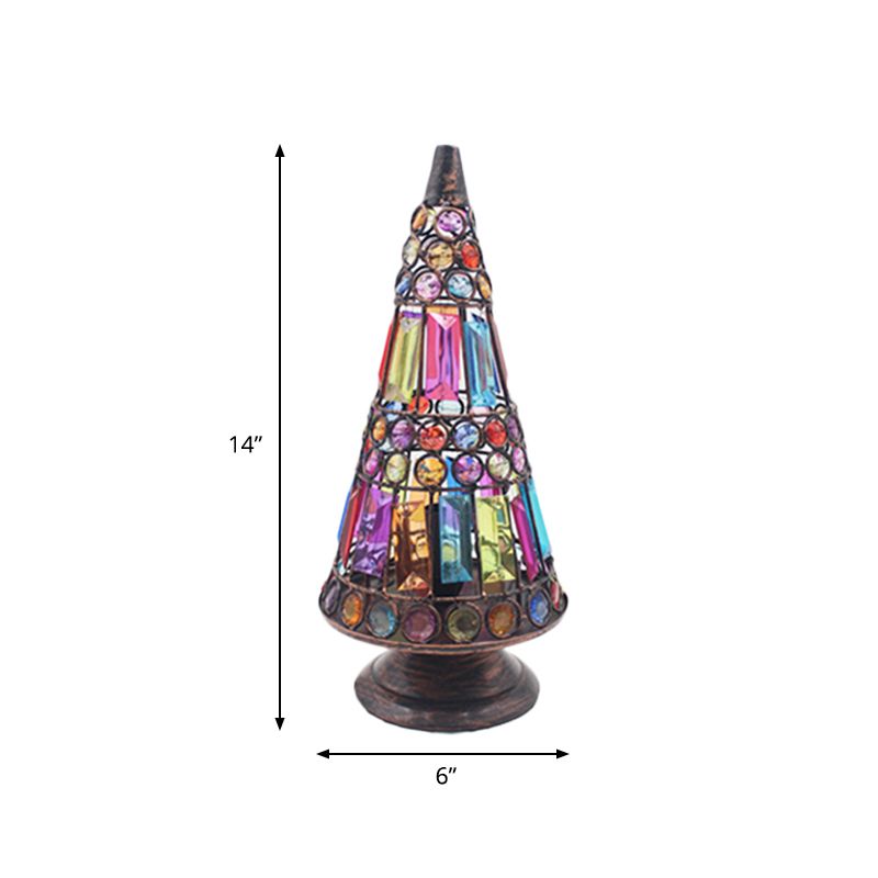 Illuminazione da tavolo antica affusolata Lampada da comodino in metallo a 1 lampadina in bianco/nero per soggiorno