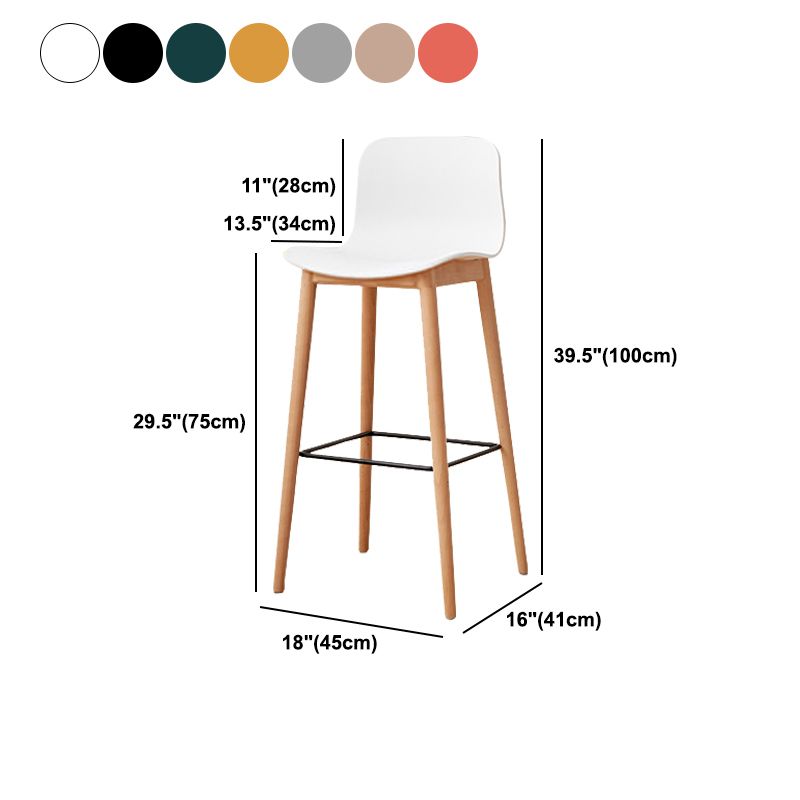 Modern Style Plastic Bar-stool Wooden Counter Bar Stool for Home