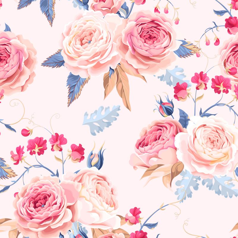 Stylish Rose Blossom Wallpaper Mural Pastel Color Flower Wall Covering for Bedroom