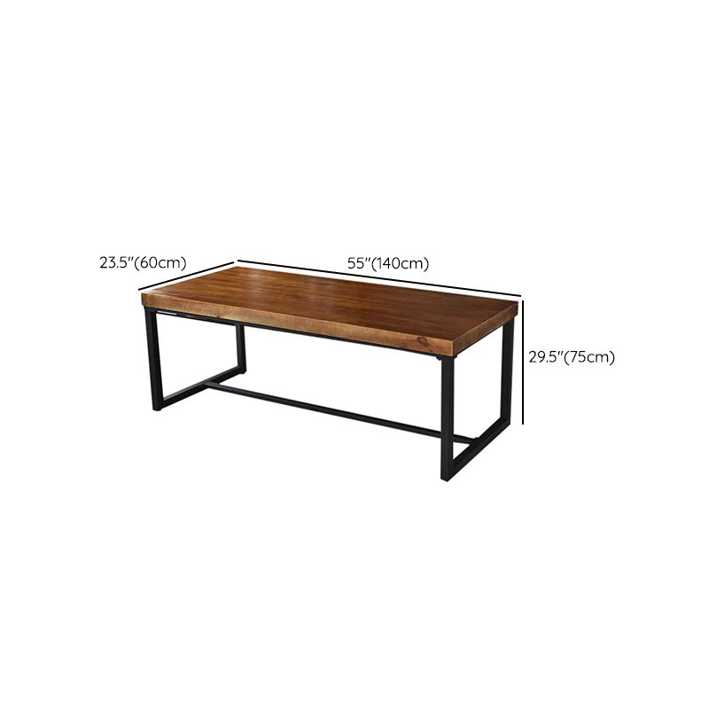 Dark Brown Solid Wood Dining Table Set 1/2/5 Pcs Industrial Dinette Set for Home
