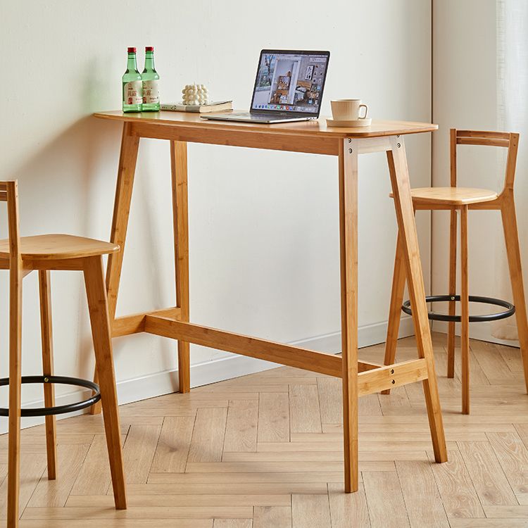 Contemporary Bar Stool Armless Wood Low Back Counter Chair with Footrest