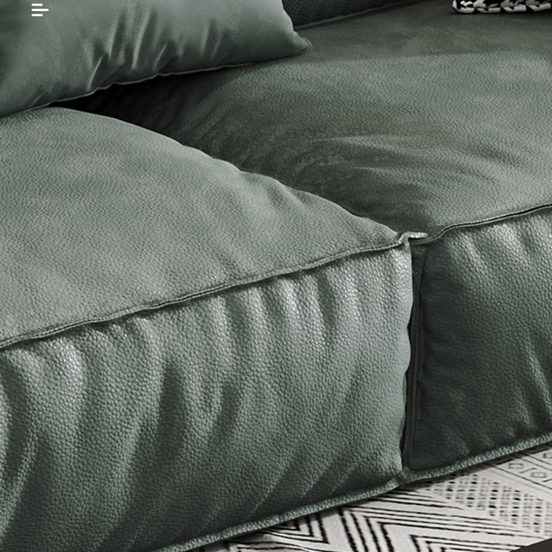 Contemporary Faux Leather Standard Sofa Pillow Top Arm Settee