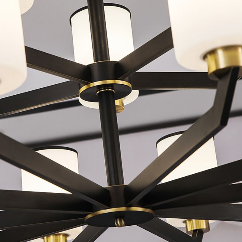 Copper Contemporary Hanging Light Fixtures Cylinder Ceiling Light for Living Room