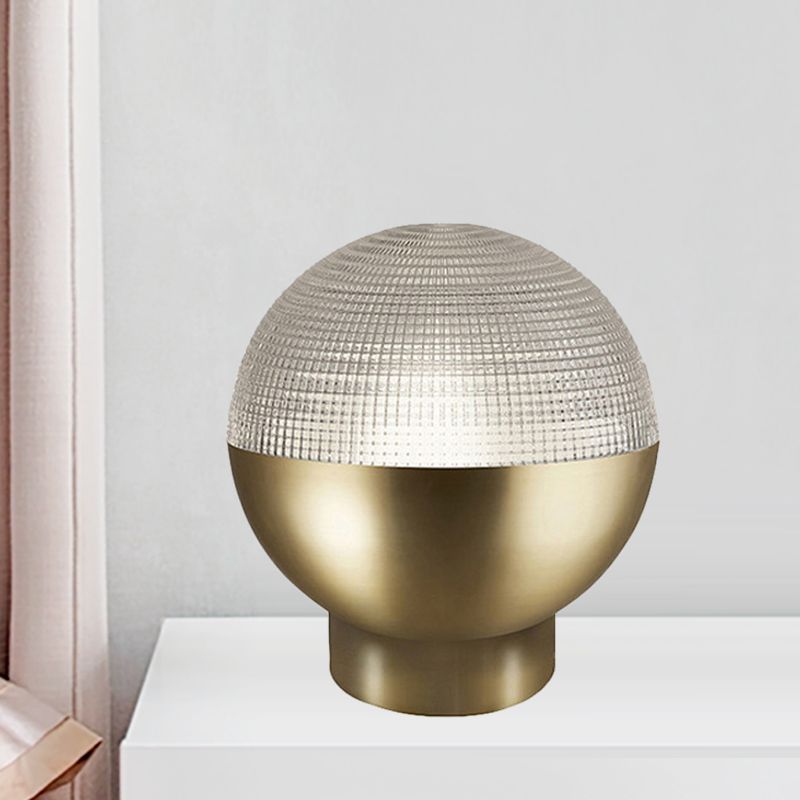 Eenvoudige wereldwijde prismatische glazen nachtlamp 1 hoofdtafelverlichting in zwart/goud voor woonkamer