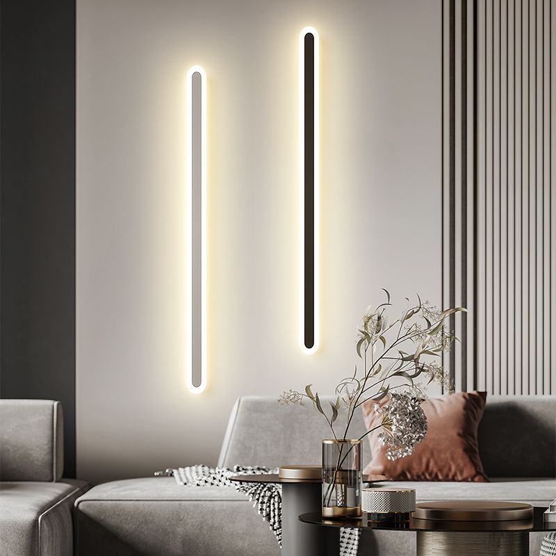 Linear Shape Metal Wall Mount Lighting Modern Style 1-Light Wall Mounted Light Fixtures