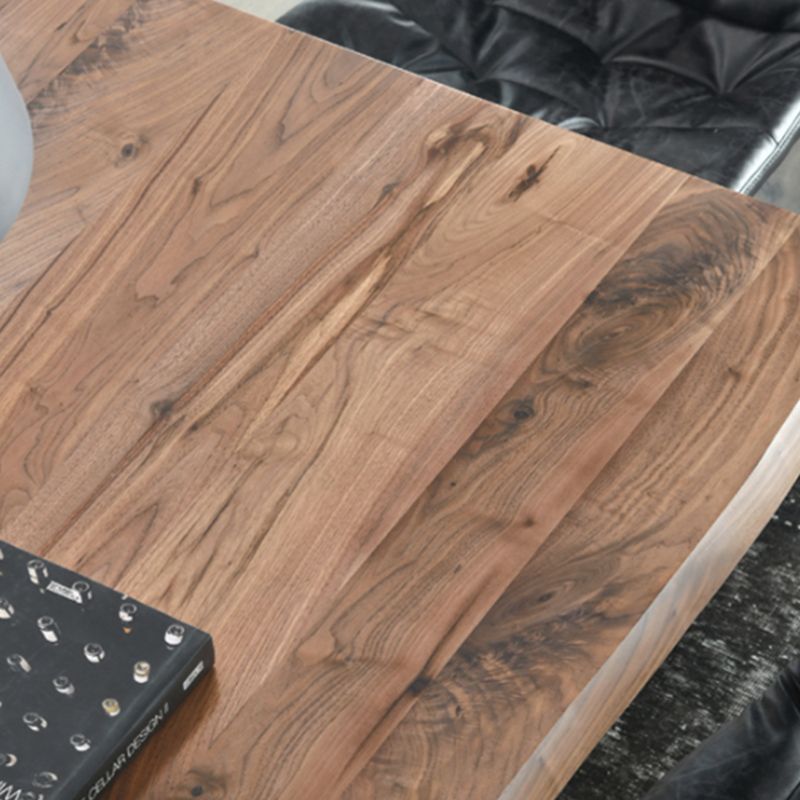 Rectangle Double Pedestal Luxury Dining Table Fixed Table with Solid Wood