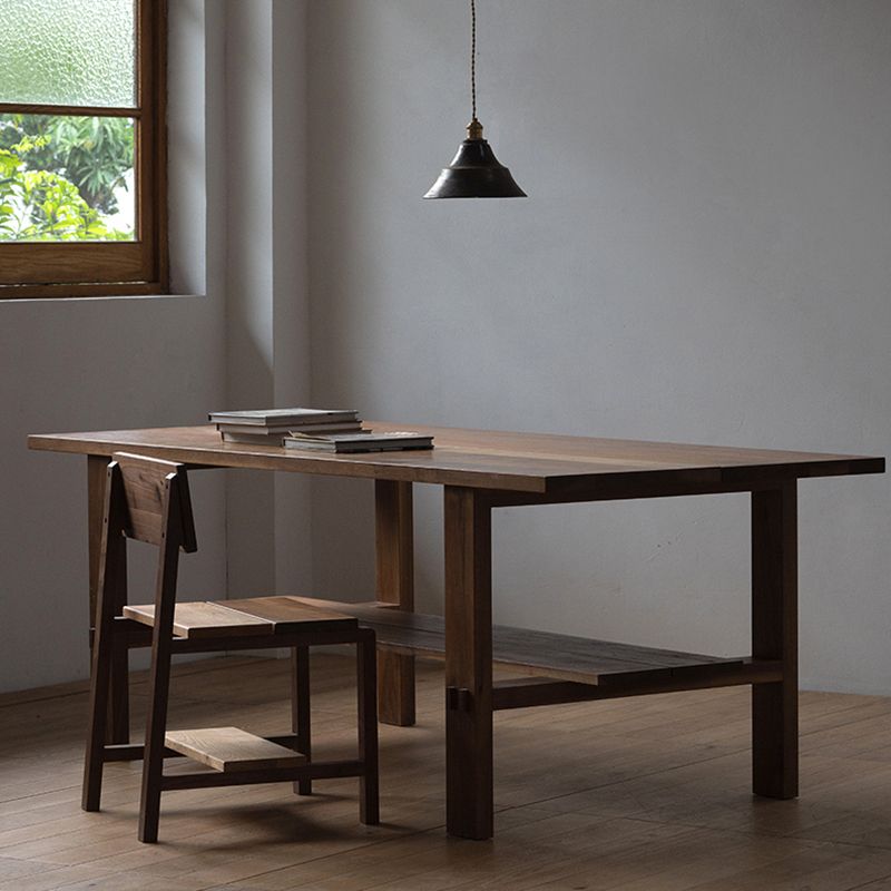 Solid Wood Rectangular Writing Desk Living Room Office Desk,29.1" H