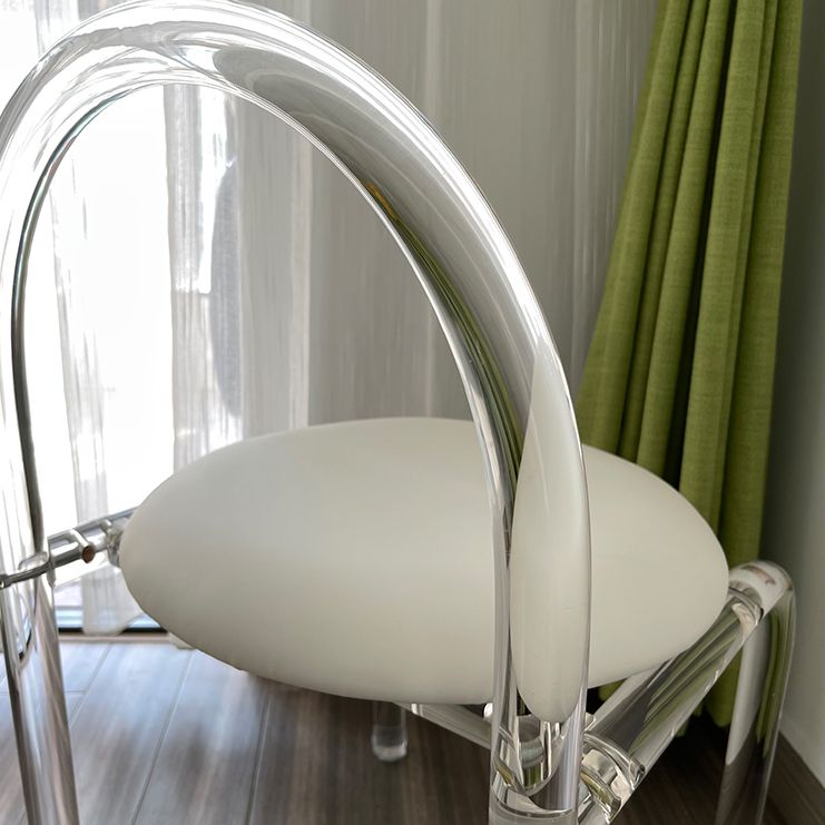 Modern Style Dining Chair Leather Open Back Side Chair with Acrylic Base