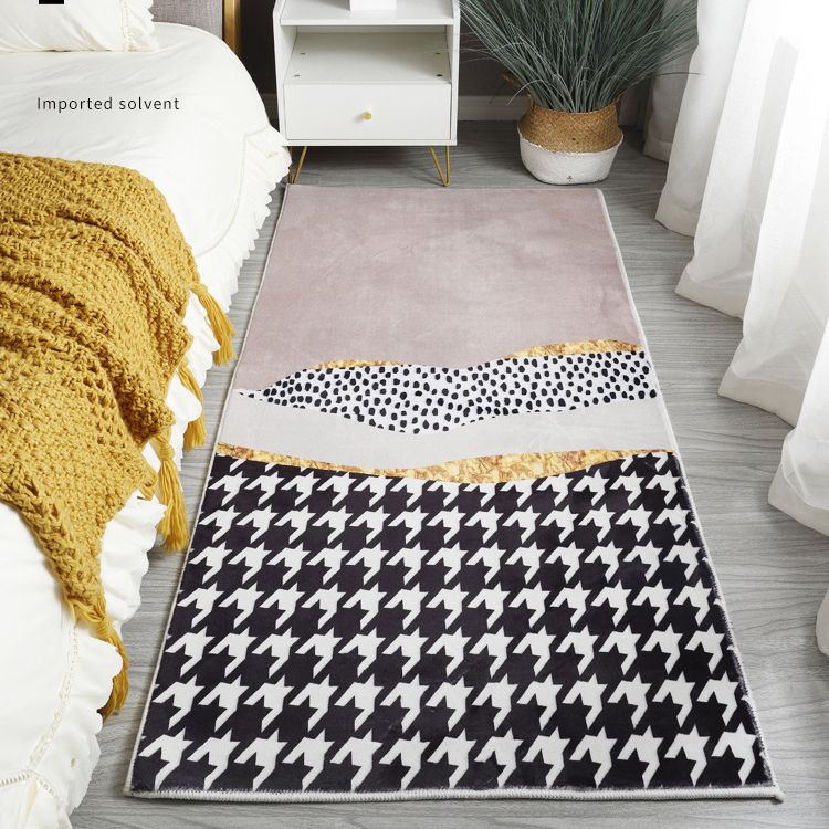 Contemporary Simple Bedroom Rug Irregular Color Block Carpet Creative Polyester Area Rug for Bedroom