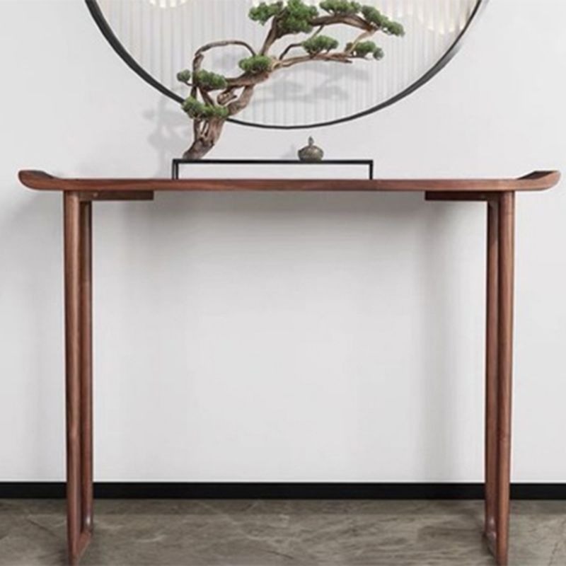 Solid Wood Rectangle Console Table Sled Base 34.65" Tall End Table