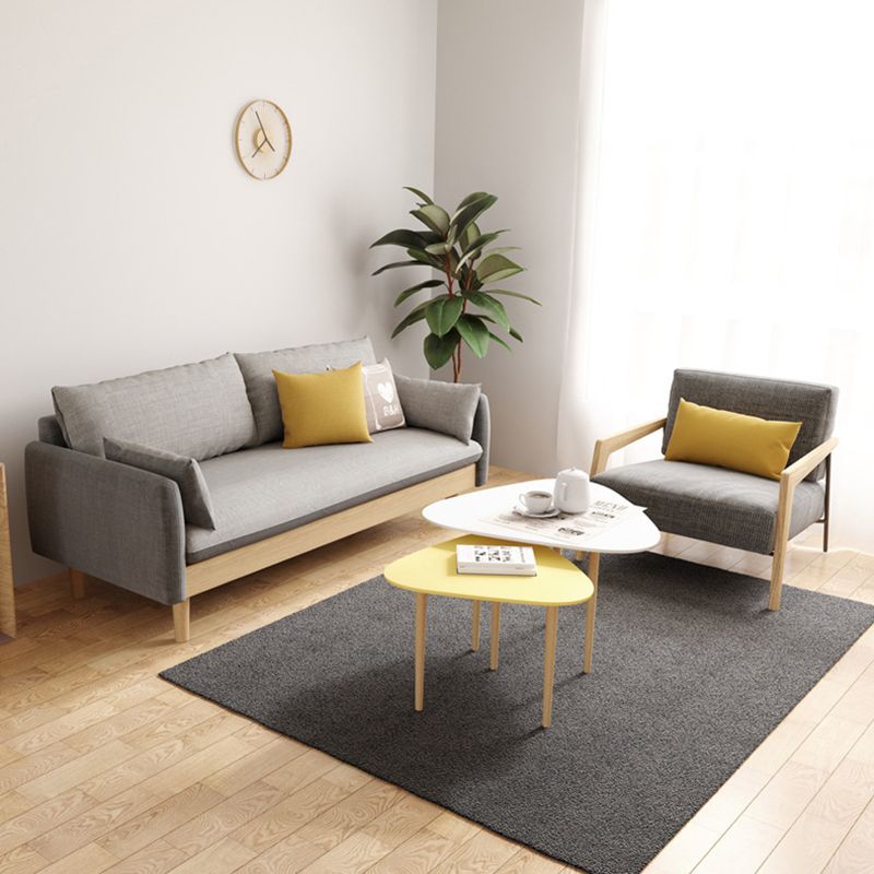 Finition mate canapé de bras carré canapé en lin en coton pour appartement de chambre bonus