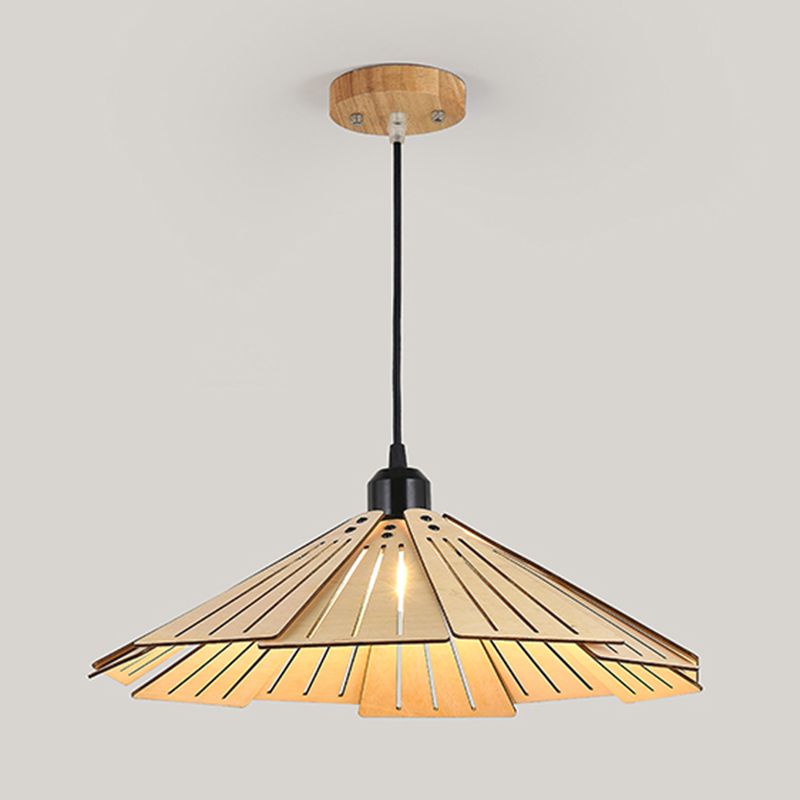 Moderne stijl geometrische down verlichting hout 1 lichte hangende lamp voor eetkamer