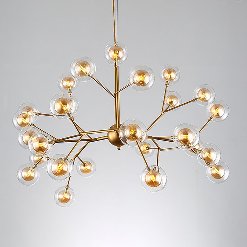 Wrought Iron Firefly Chandelier in Modern Luxury Style Glass Sputnik Pendant Light for Commercial Spaces
