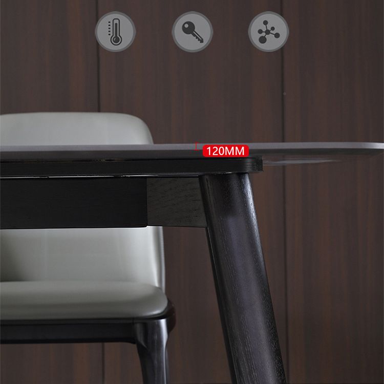 Designer Style Rectangle Dining Set 1/2/5/7 Pieces Sintered Stone Top Wooden Table Set