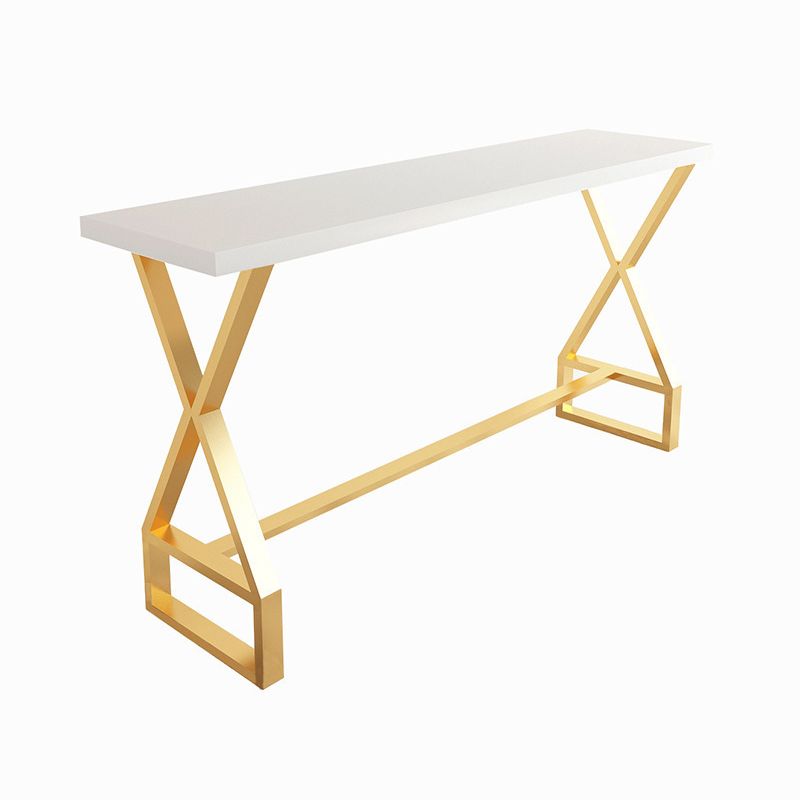 Glam Bar Table Set 1/3 Pieces Rectangle Pine Wood Counter Table with High Stool