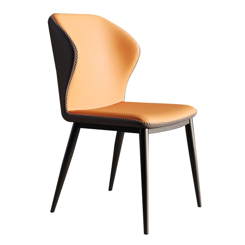Chaise de salle à manger en métal de style contemporain, chaise latérale sans accoudoirs à oreilles pour cuisine