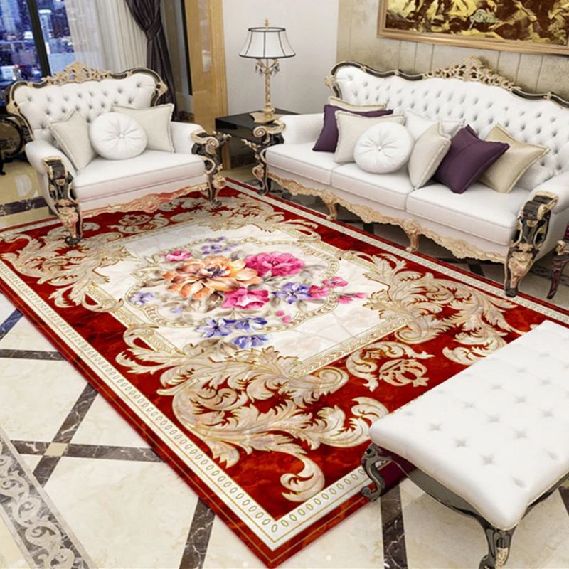 Gorgeous Classic Rug Marble Print Indoor Carpet Polyester Friendly Washable Rug for Living Room