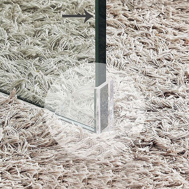 Modern Square Sled Base Glass Square Coffee Table for Apartment