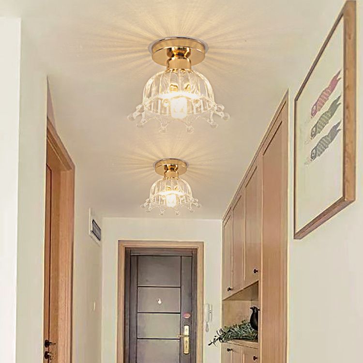 Glass Geometric Flush Mount Lights Modern Style 1 Light Flush Mount Lamp