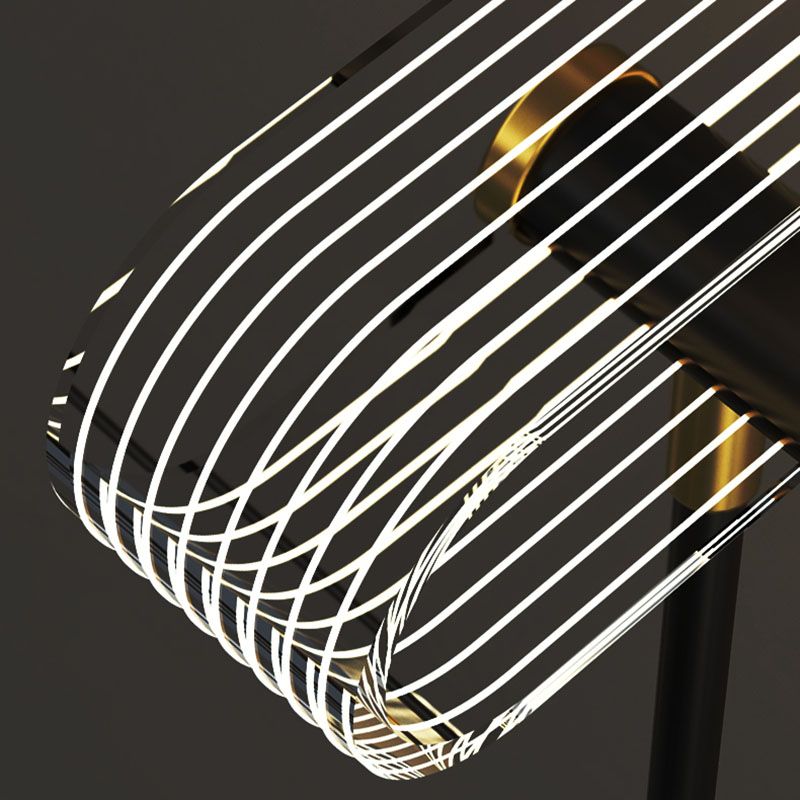 Black Metal Ceiling Hung Fixtures Minimalism LED Sputnik Pendant Lighting